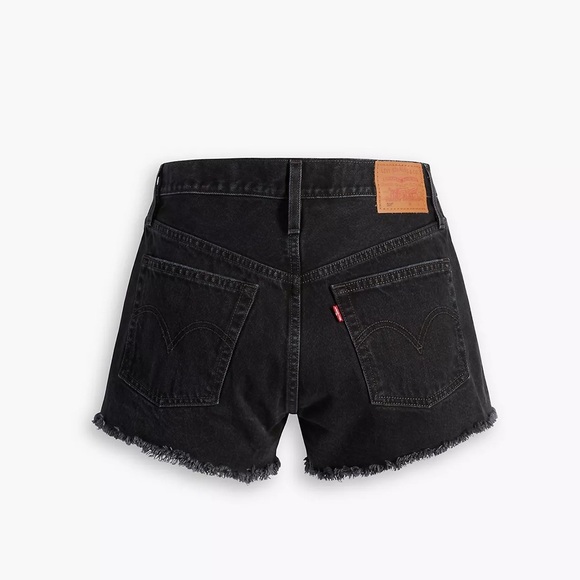 Levi’s Premium 501® Original Fit High Rise Women’s Black Denim Shorts (Size 24) - Picture 3 of 8